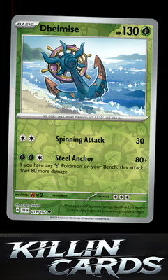 Reverse Holofoil Dhelmise 019/162 Pokemon Uncommon SV05: Temporal Forces Card NM