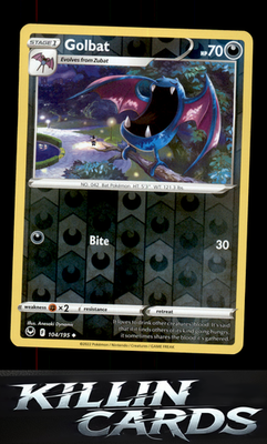 Reverse Holofoil Golbat 104/195 Pokemon Uncommon SWSH12: Silver Tempest Card NM