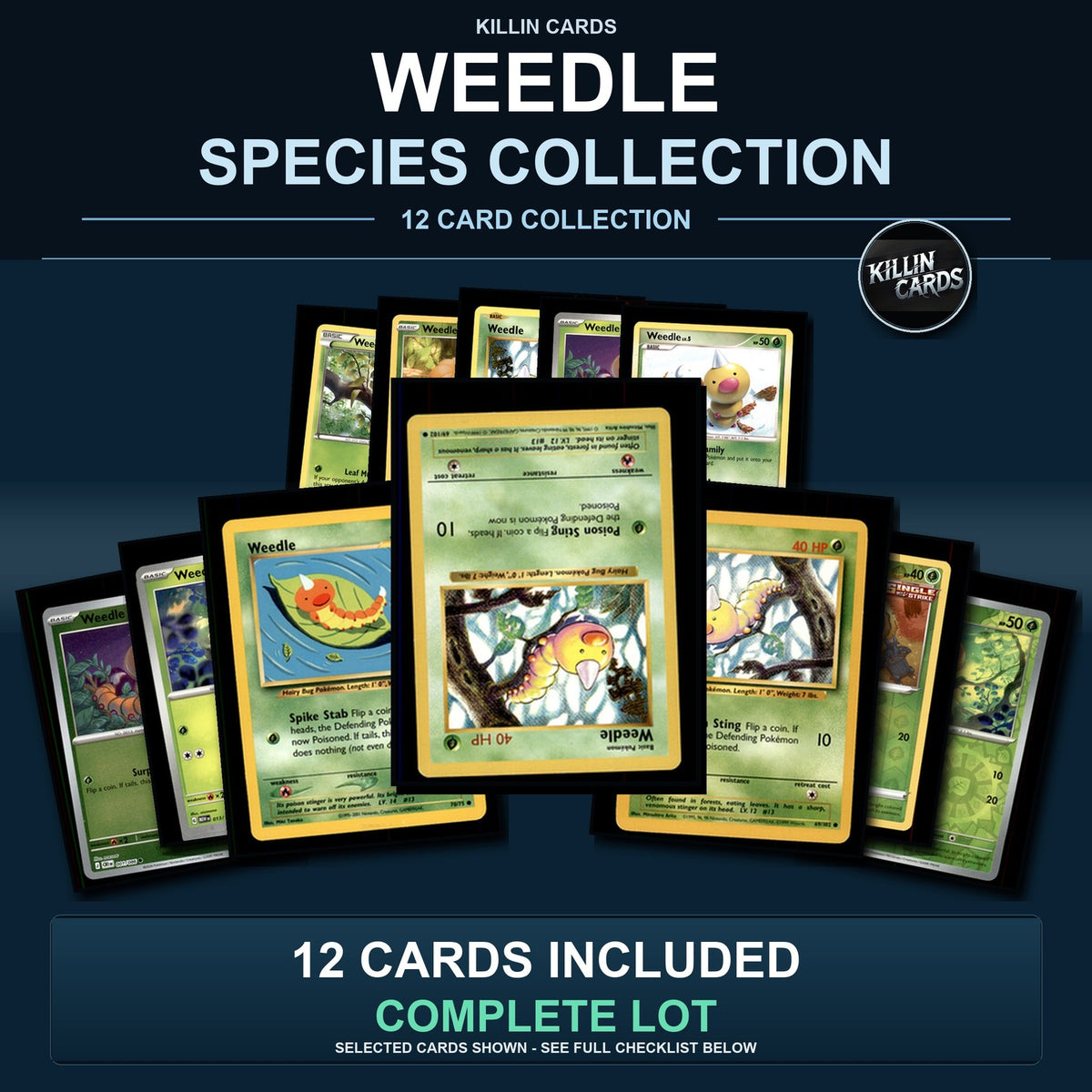 Pokemon TCG Weedle Species Collection 12 Different Cards