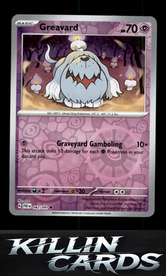 Reverse Holofoil Greavard 042/091 Pokemon Common SV: Paldean Fates Card NM