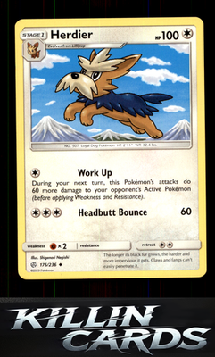 Herdier 175/236 Pokemon Uncommon SM - Cosmic Eclipse Card NM