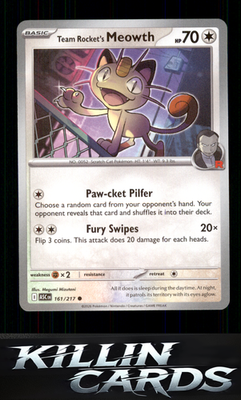 Team Rocket's Meowth 161/217 Pokemon Common ME: Ascended Heroes Card NM