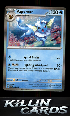 Vaporeon 022/131 Pokemon Rare SV: Prismatic Evolutions Card NM