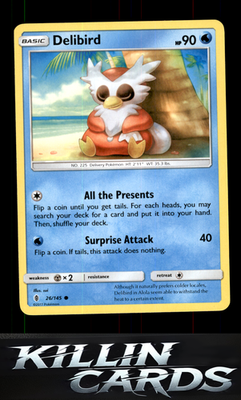 Delibird 26/145 Pokemon Common SM - Guardians Rising Card NM