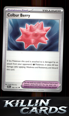 Colbur Berry 168/191 Pokemon Uncommon SV08: Surging Sparks Card NM