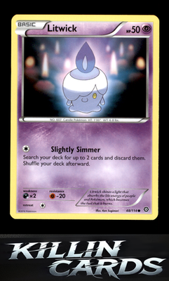 Litwick 48/114 Pokemon Common XY - Steam Siege Card NM