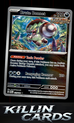 Reverse Holofoil Brute Bonnet - 123/182 123/182 Pokemon Rare SV04: Paradox Rift