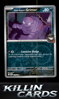 Reverse Holofoil Team Rocket's Grimer 123/182 Pokemon Common SV10: Destined Riva