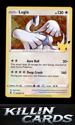 Lugia 022/025 Pokemon Holo Rare Celebrations Card NM