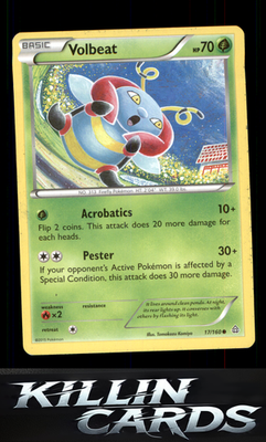 Volbeat 17/160 Pokemon Common XY - Primal Clash Card NM