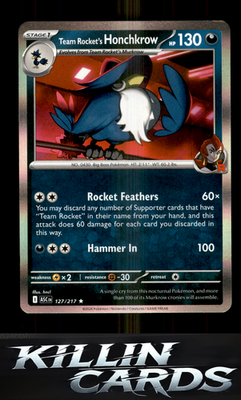 Team Rocket's Honchkrow 127/217 Pokemon Rare ME: Ascended Heroes Card NM