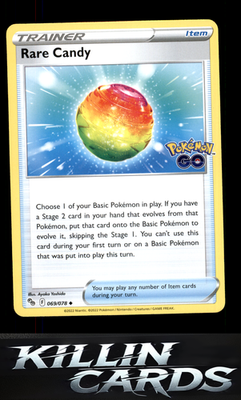 Rare Candy 069/078 Pokemon Uncommon Pokemon GO Card NM