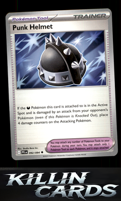 Punk Helmet 092/094 Pokemon Uncommon ME02: Phantasmal Flames Card NM
