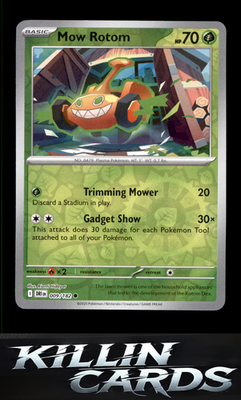 Reverse Holofoil Mow Rotom 009/182 Pokemon Common SV10: Destined Rivals Card NM