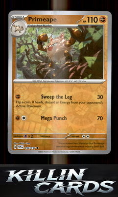 Reverse Holofoil Primeape 099/191 Pokemon Common SV08: Surging Sparks Card NM