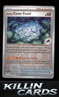 Reverse Holofoil Antique Cover Fossil 080/086 Pokemon Common SV: Black Bolt Card