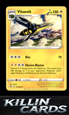 Vikavolt 101/264 Pokemon Rare SWSH08: Fusion Strike Card NM