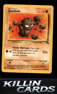 Geodude 47/62 Pokemon Common Fossil Card NM