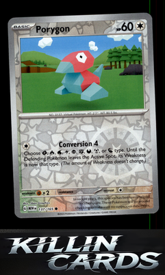 Reverse Holofoil Porygon 137/165 Pokemon Common SV: Scarlet & Violet 151 Card NM