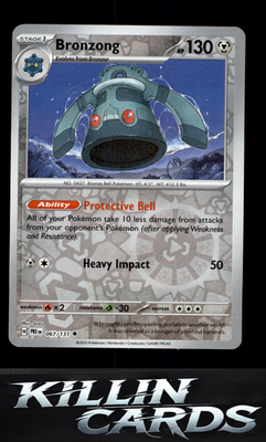 Reverse Holofoil Bronzong 067/131 Pokemon Uncommon SV: Prismatic Evolutions Card