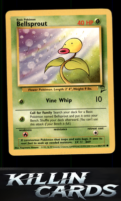Bellsprout 066/130 Pokemon Common Base Set 2 Card LP