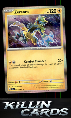 Zeraora - 055/142 055/142 Pokemon Rare SV07: Stellar Crown Card NM