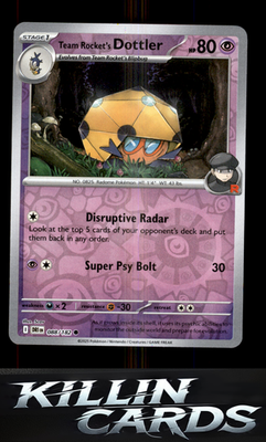 Reverse Holofoil Team Rocket's Dottler 088/182 Pokemon Common SV10: Destined Riv