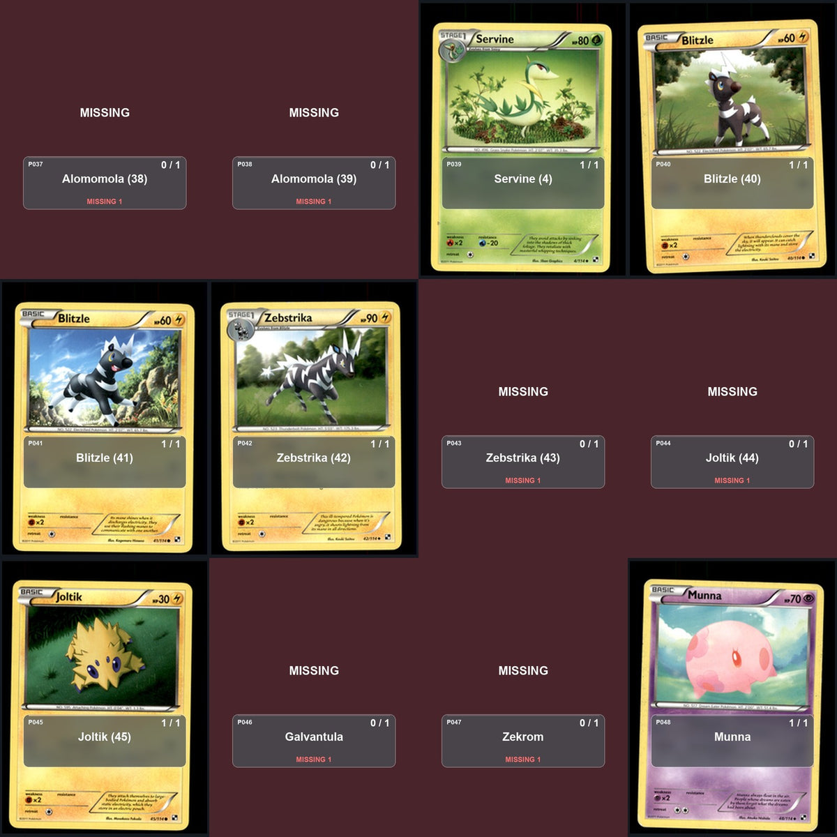 Pokemon TCG Black and White C/UC/R Standard Set 61 Cards