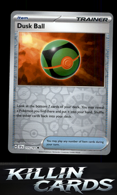 Reverse Holofoil Dusk Ball 175/191 Pokemon Uncommon SV08: Surging Sparks Card NM
