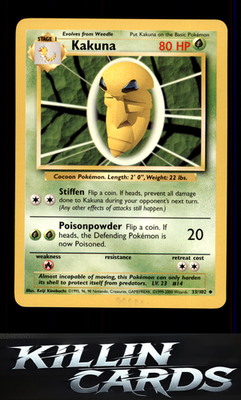 Kakuna 033/102 Pokemon Uncommon Base Set Card LP