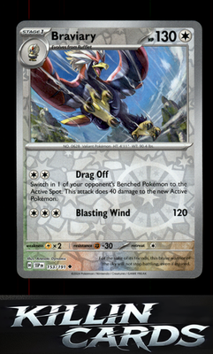 Reverse Holofoil Braviary - 153/191 153/191 Pokemon Uncommon SV08: Surging Spark