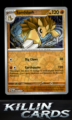 Reverse Holofoil Sandslash 098/167 Pokemon Uncommon SV06: Twilight Masquerade Ca