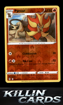 Reverse Holofoil Pyroar 023/203 Pokemon Uncommon SWSH07: Evolving Skies Card NM