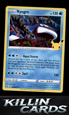 Kyogre 003/025 Pokemon Holo Rare Celebrations Card NM
