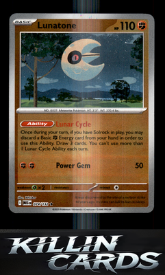 Reverse Holofoil Lunatone 074/132 Pokemon Rare ME01: Mega Evolution Card NM