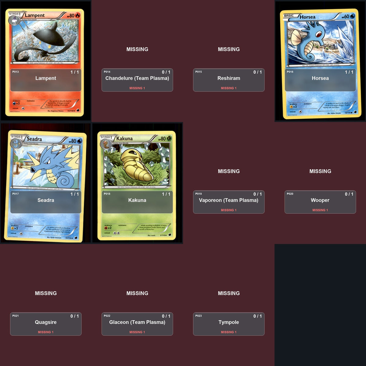 Pokemon TCG Plasma Freeze C/UC/R Standard Set 56 Cards