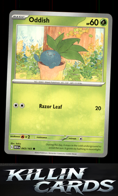 Oddish 043/165 Pokemon Common SV: Scarlet & Violet 151 Card NM