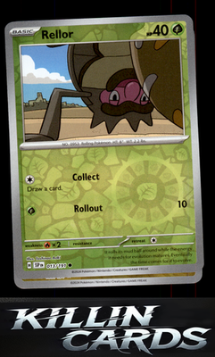 Reverse Holofoil Rellor 013/191 Pokemon Common SV08: Surging Sparks Card NM