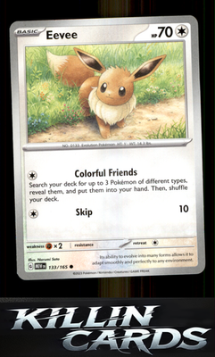 Eevee 133/165 Pokemon Common SV: Scarlet & Violet 151 Card NM