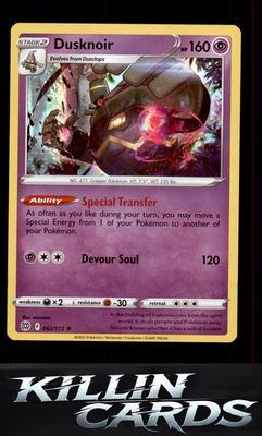 Dusknoir 062/172 Pokemon Holo Rare SWSH09: Brilliant Stars Card NM