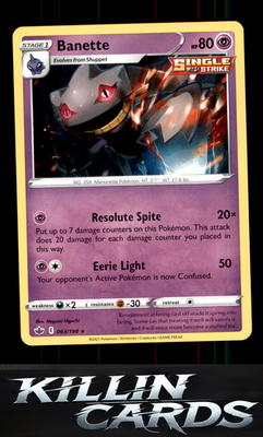 Banette 063/198 Pokemon Rare SWSH06: Chilling Reign Card NM