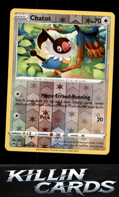 Reverse Holofoil Chatot 139/185 Pokemon Common SWSH04: Vivid Voltage Card NM