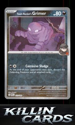 Reverse Holofoil Team Rocket's Grimer 123/182 Pokemon Common SV10: Destined Riva