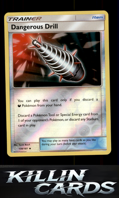 Reverse Holofoil Dangerous Drill 138/181 Pokemon Uncommon SM - Team Up Card NM