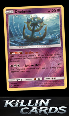Reverse Holofoil Dhelmise 59/145 Pokemon Holo Rare SM - Guardians Rising Card NM