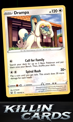 Drampa 119/163 Pokemon Rare SWSH05: Battle Styles Card NM