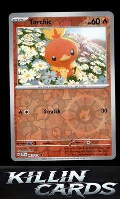 Reverse Holofoil Torchic 022/159 Pokemon Common SV09: Journey Together Card NM