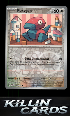 Reverse Holofoil Porygon 142/182 Pokemon Common SV04: Paradox Rift Card NM