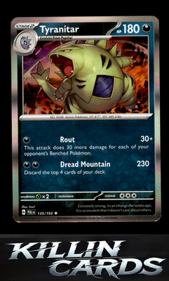 Tyranitar - 135/193 135/193 Pokemon Rare SV02: Paldea Evolved Card NM