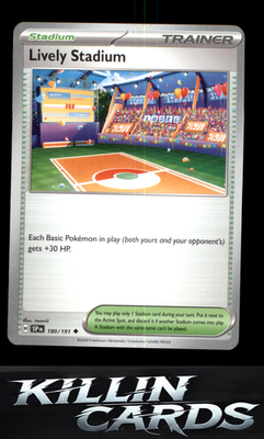 Lively Stadium 180/191 Pokemon Uncommon SV08: Surging Sparks Card NM